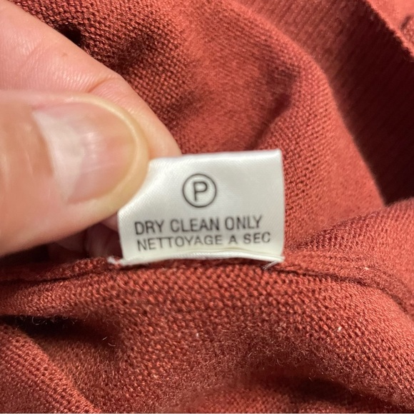 Robert Barakett Wool Silk Cashmere Quarter Zip Sweater Men’s Small Rust Red - Picture 9 of 12